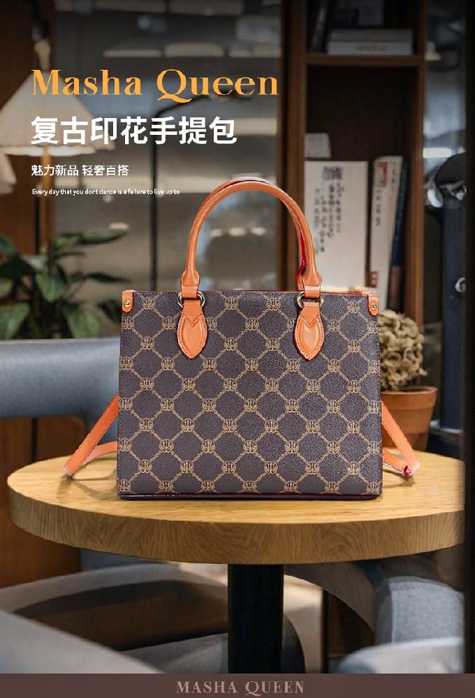 玛莎皇后新款印花托特包